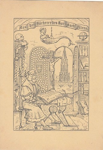 Exlibris bookplate klischee - exlibris,